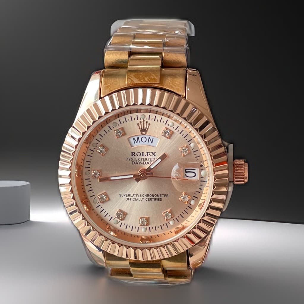 Big rolex replica wrist watch (Golden)