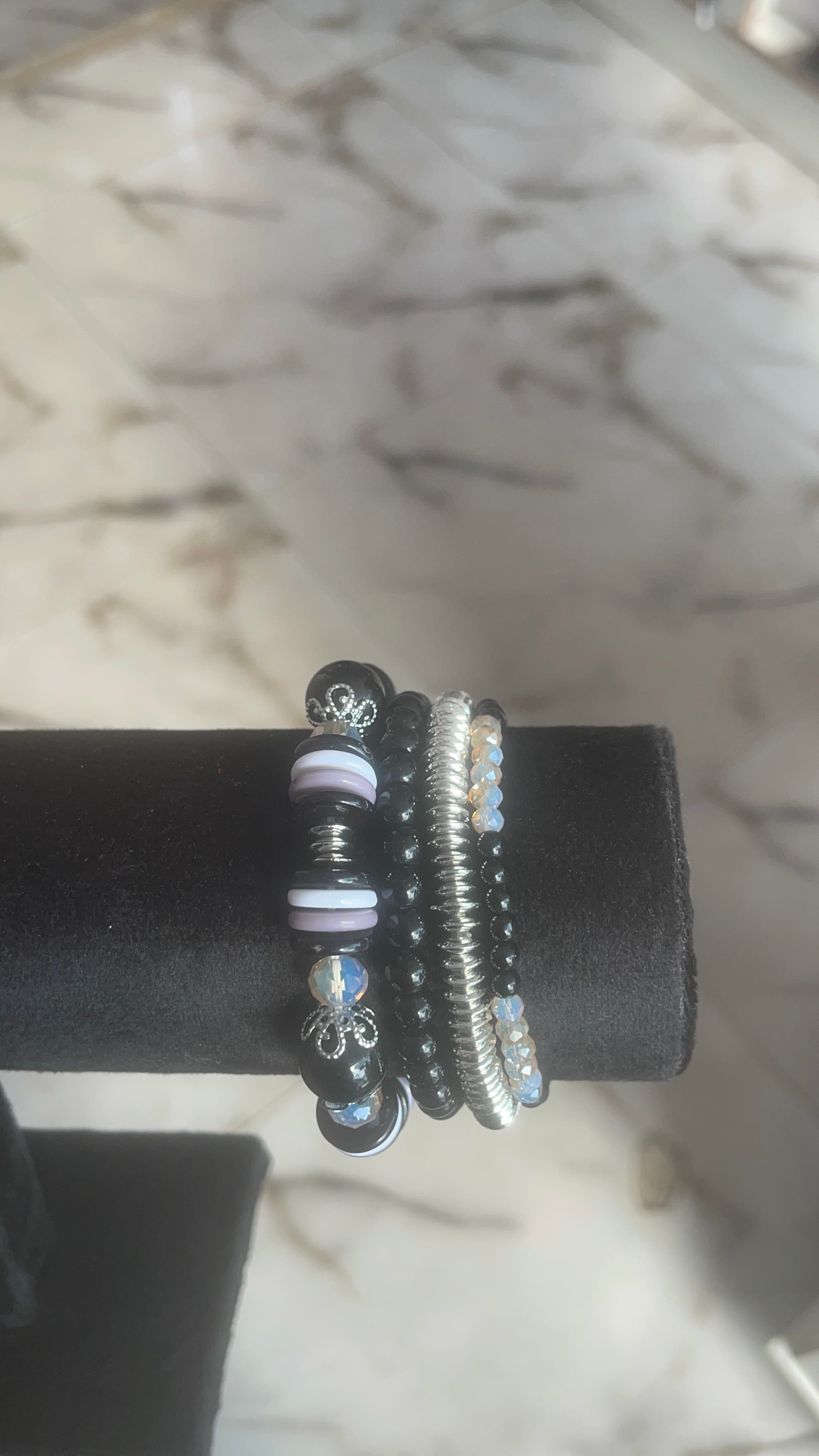 Beaded stacked bracelets