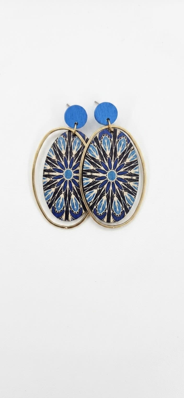 Wooden statement earrings