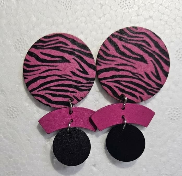 Wooden statement earrings