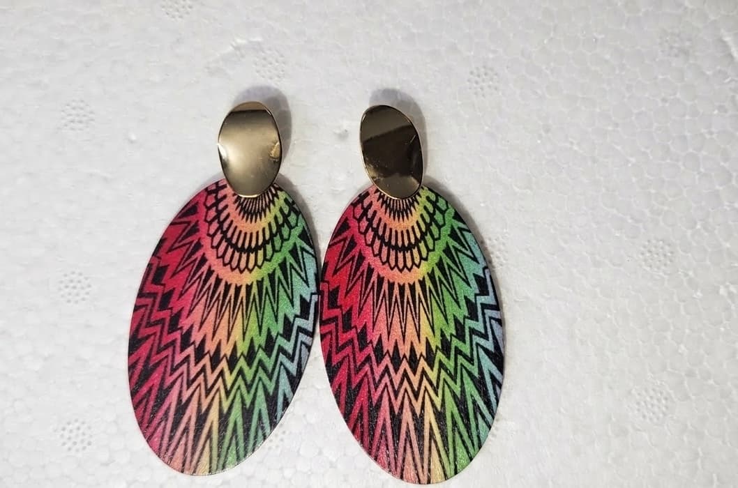Wooden statement earrings