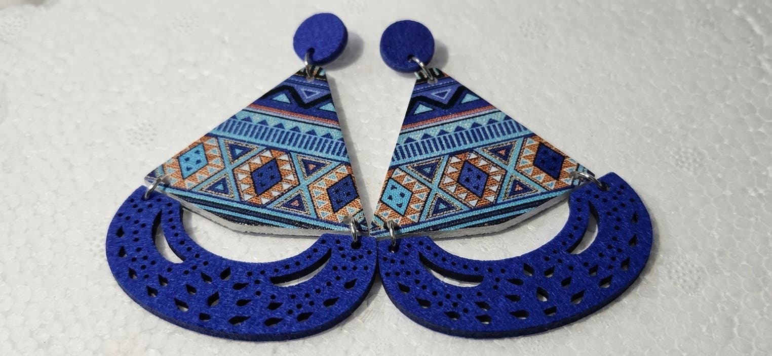Wooden statement earrings