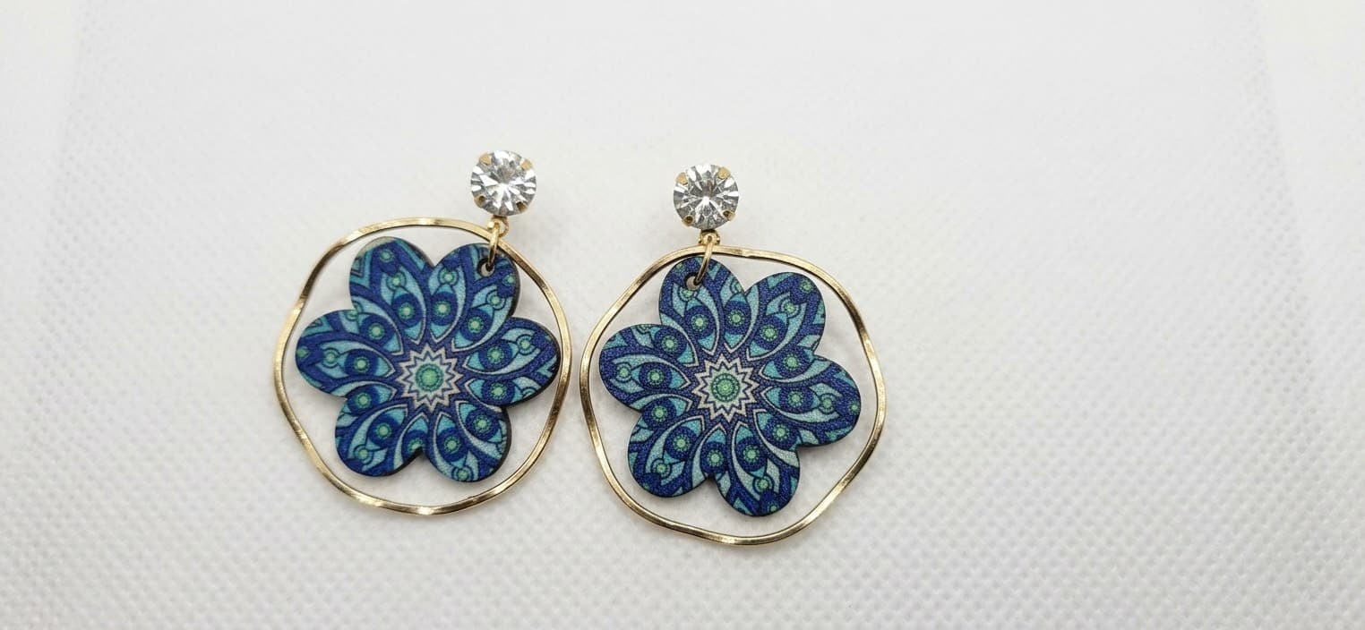 Wooden statement earrings